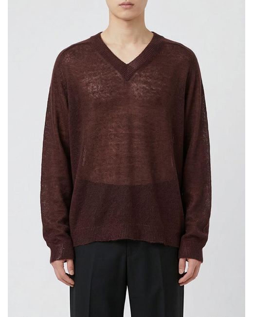 Our Legacy Brown Linen And Cotton Blend Pullover for men