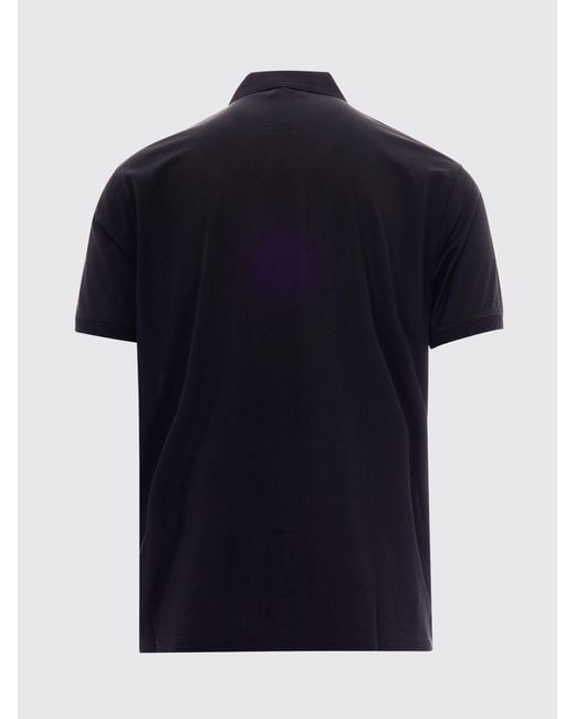 Emporio Armani Black Cotton Jersey Polo Shirt for men