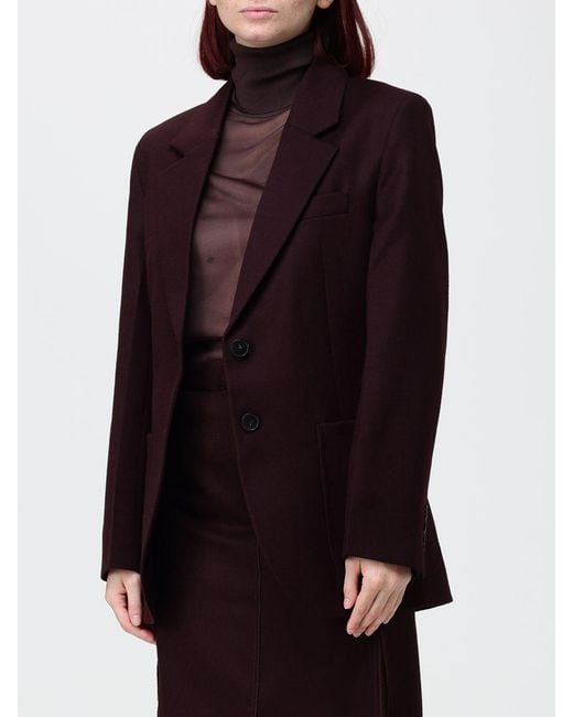 Victoria Beckham Purple Single-Breasted 100% Wool Blazer With Lapel Collar