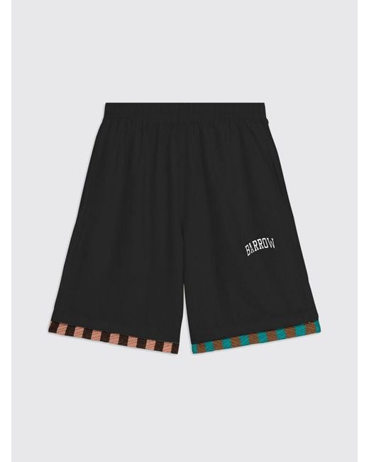 Barrow Black Cotton Blend Shorts for men