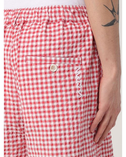Marni Red Gingham Shorts for men