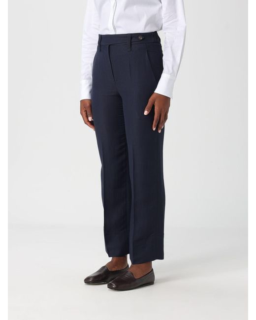 Brunello Cucinelli Blue Cropped Stretch Cotton Trousers