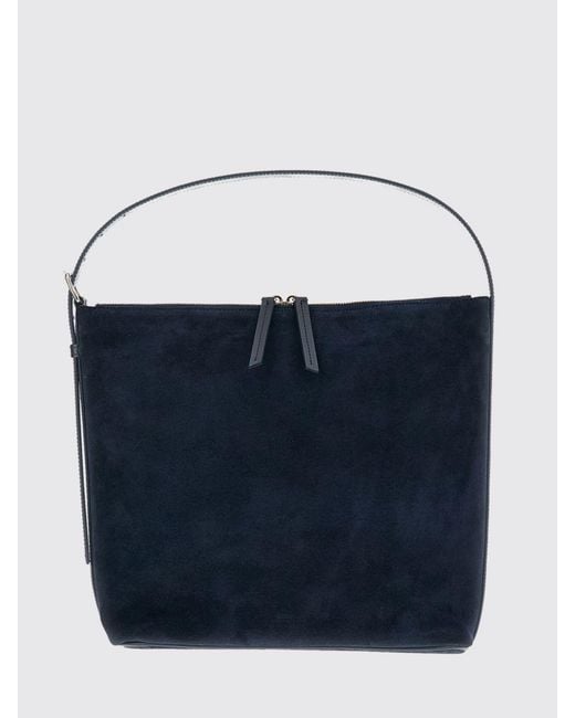 A.P.C. Blue Vera Suede Shoulder Bag With Adjustable Handle