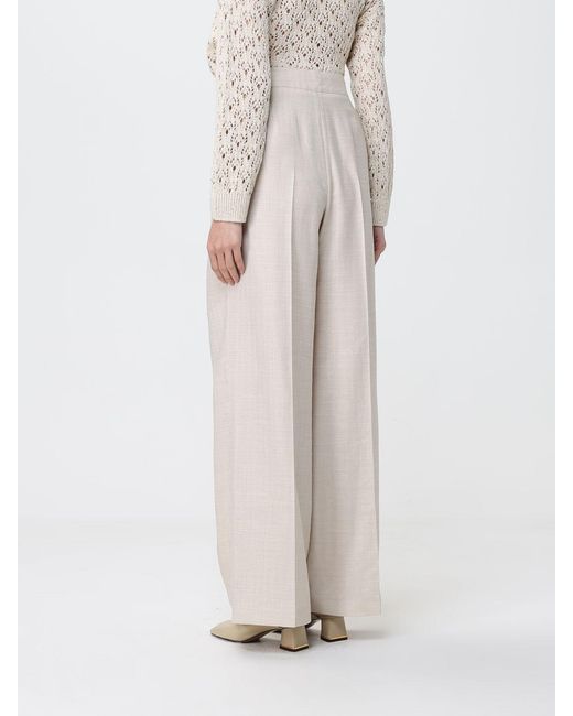 Eleventy Natural Wide Leg Trousers