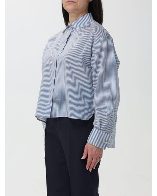 Camicia in cotone e seta di Max Mara in Blue