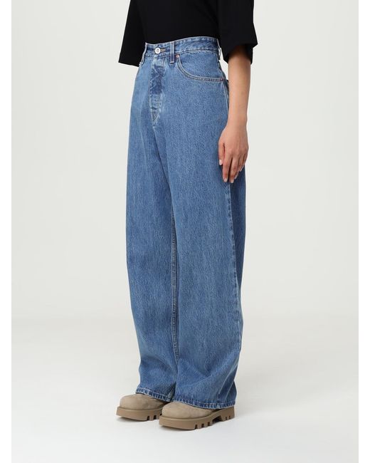 Vetements Blue High-Waisted Denim Jeans With Wide Leg For Stylish Comfort