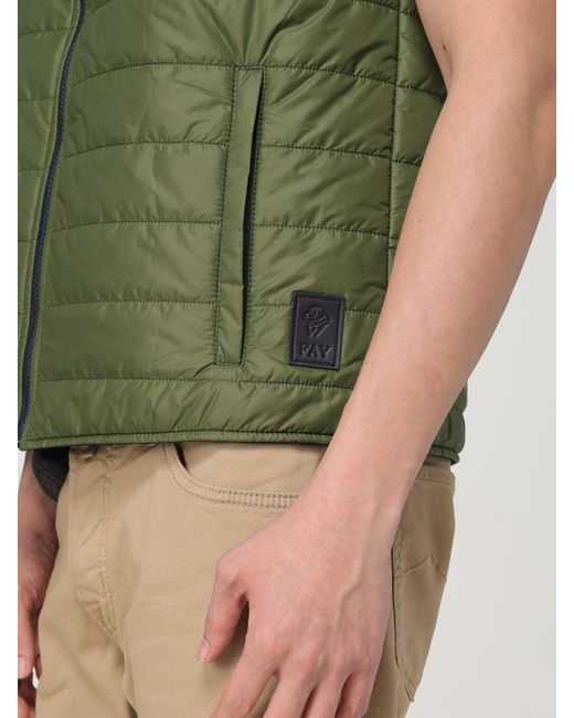 Fay Green Quilted Nylon Vest for men