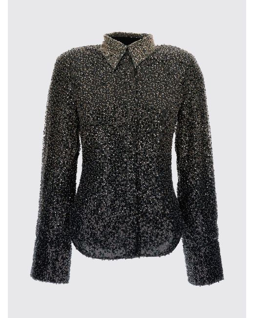 ROTATE BIRGER CHRISTENSEN Gray Sequin Shirt