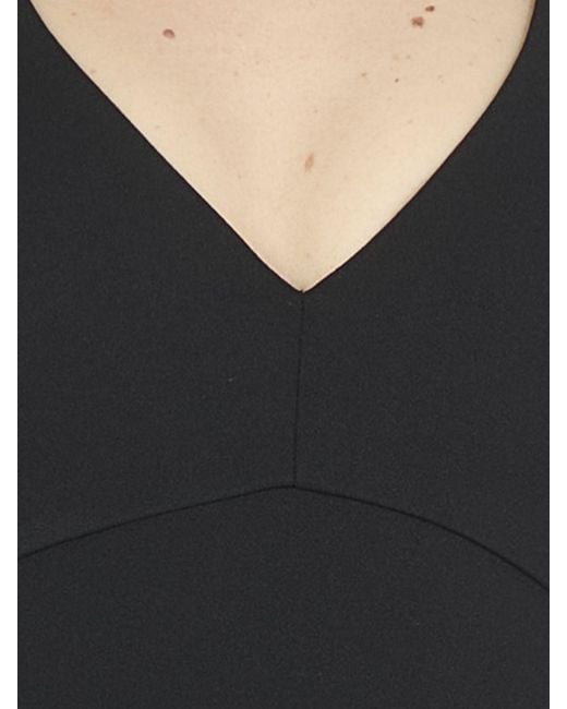 Solace London Black Long Crêpe Dress