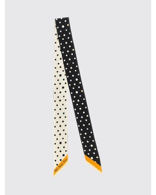 Fendi White Beveled Polka Dot Silk Bandeau