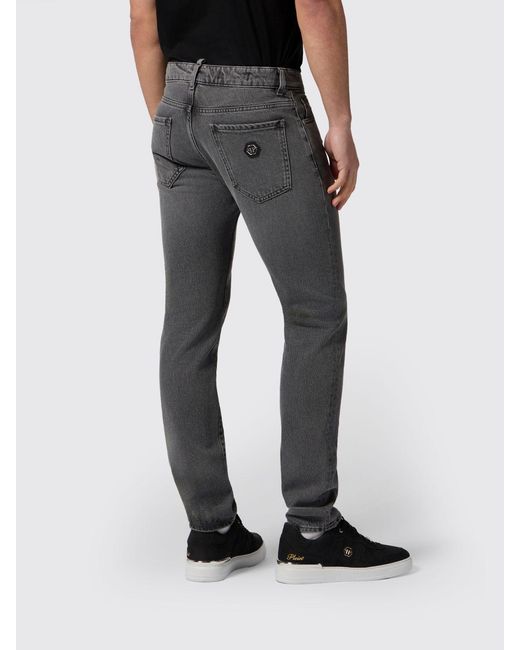 Philipp Plein Black Cotton Denim Slim Fit Jeans for men