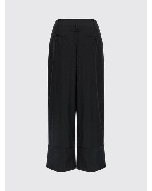 DARKPARK Black High-Waist Wide-Leg Cropped Trousers
