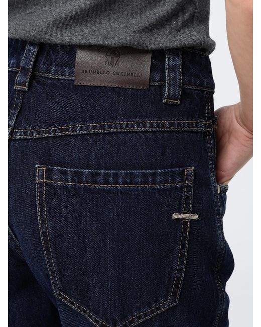 Brunello Cucinelli Blue High-Waisted Straight-Leg Cropped Jeans