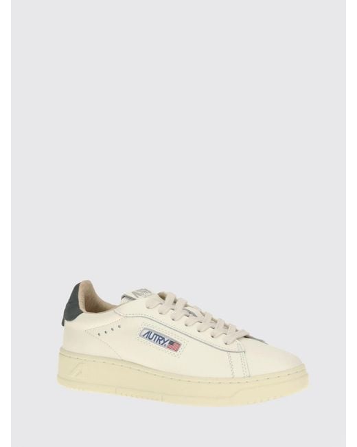 Autry Natural Medalist Low Smooth Calfskin Trainers With Carved Logo