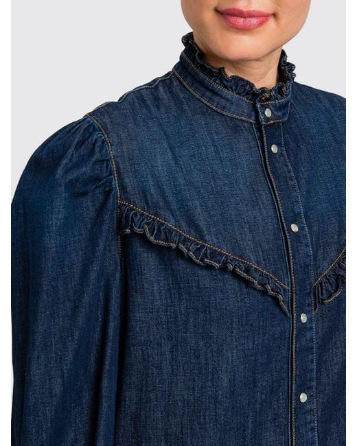 Twinset Blue Stretch Shirt