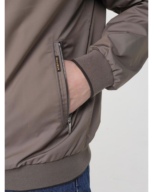 Moorer Gray Polyester Bomber Jacket for men