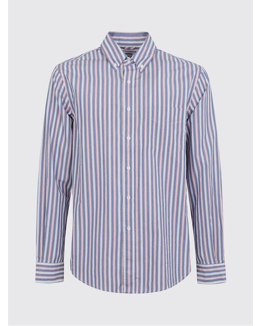 Aspesi Blue Classic Striped Cotton Shirt for men