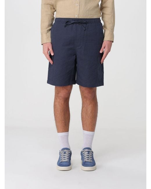 Colmar Blue Cotton And Linen Drawstring Shorts for men