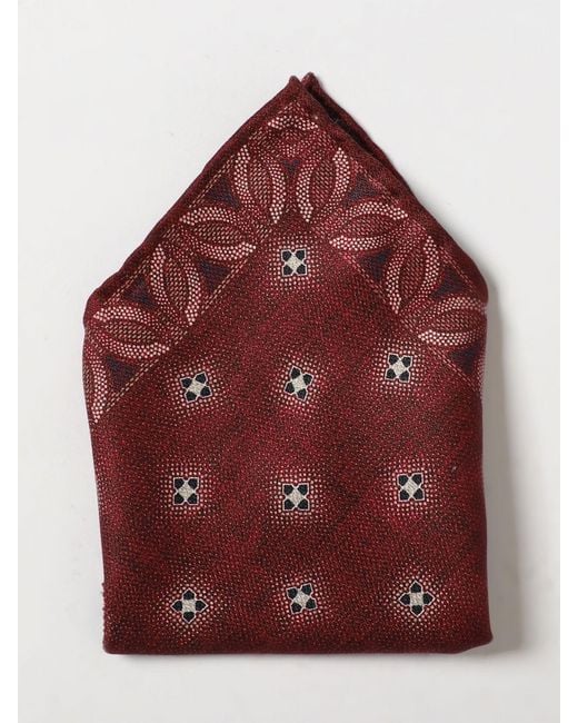 Brunello Cucinelli Red Pocket Square for men