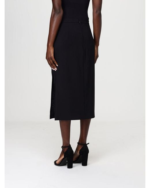 Elisabetta Franchi Black Crêpe Midi Skirt