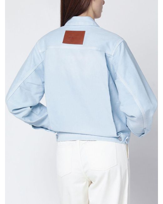 Victoria Beckham Blue Cropped Shirt Jacket