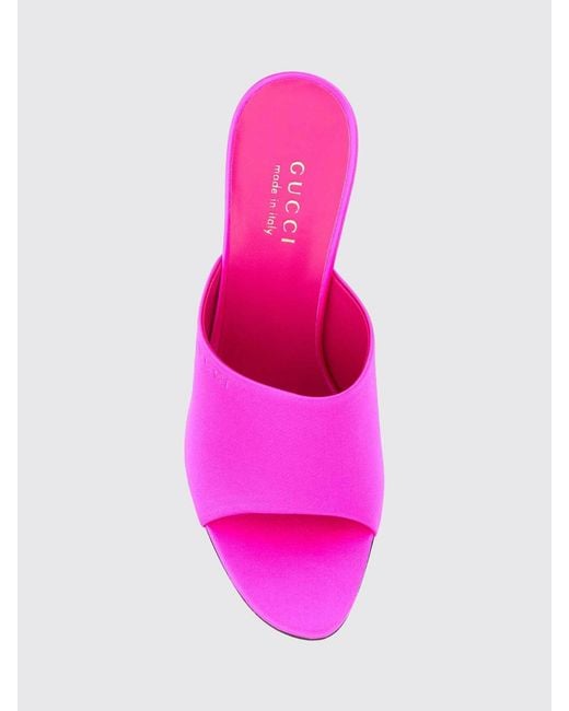 Gucci Pink Satin Mules