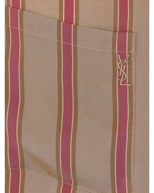 Saint Laurent Pink Striped Shirt for men
