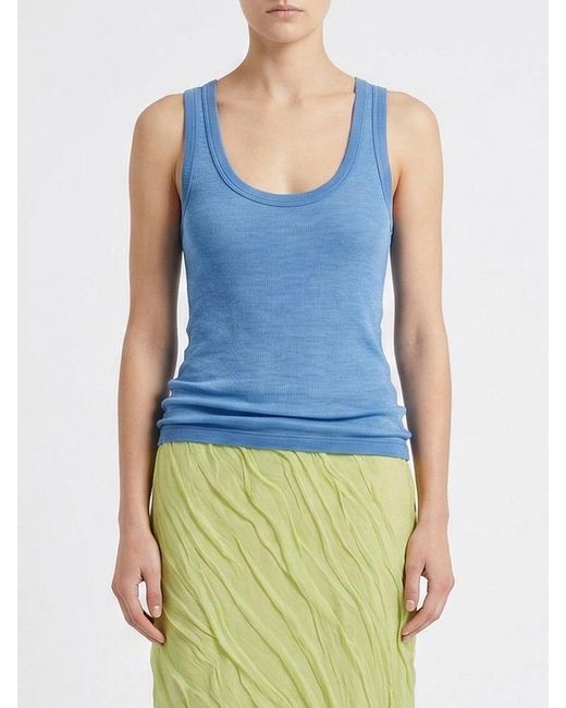 Versace Blue Medusa Virgin Wool Top