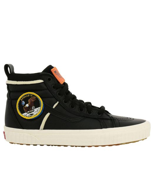Vans Black Space Voyager Nasa Sneakers Sk8-hi 46 In Leather With Patch Apollo 11 for men