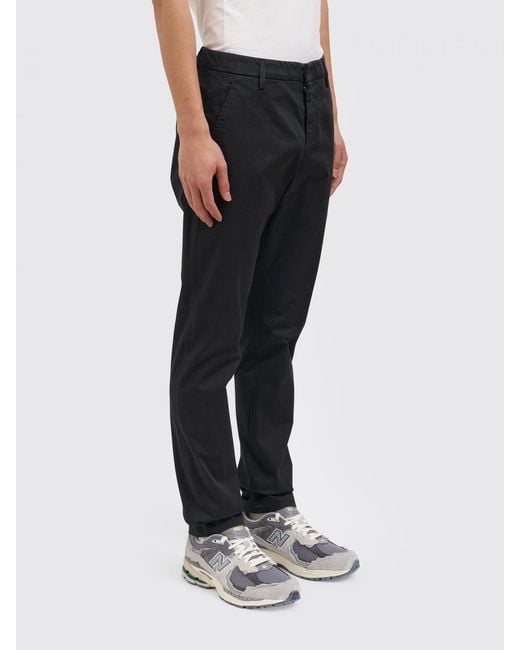 Dondup Black Stretch Cotton Chino Trousers for men