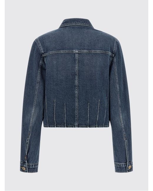 7 For All Mankind Blue Cotton Denim Shirt Jacket With Patch Pockets