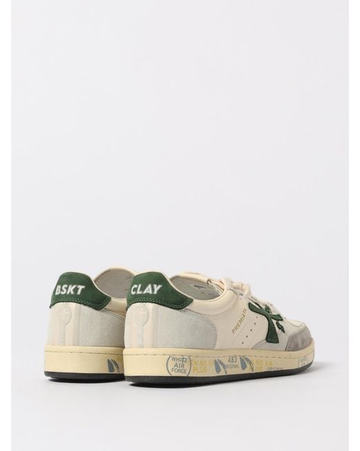 Premiata Natural Bskt Clay Leather Sneakers for men
