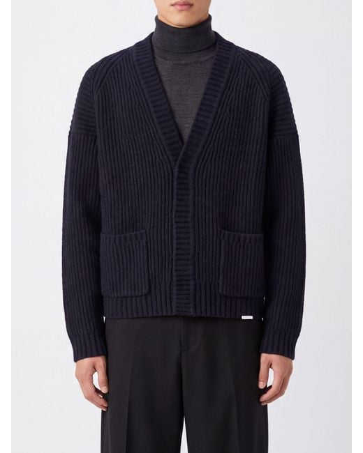 Represent Wollmisch-Cardigan Mit V-Ausschnitt Und Aufgesetzten Taschen in Blue für Herren