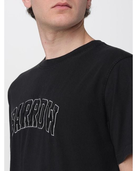 Barrow Black Cotton T-Shirt With Logo for men
