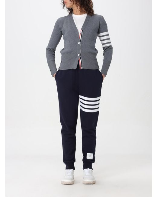 Cardigan 4-Barres Thom Browne en coloris Gray