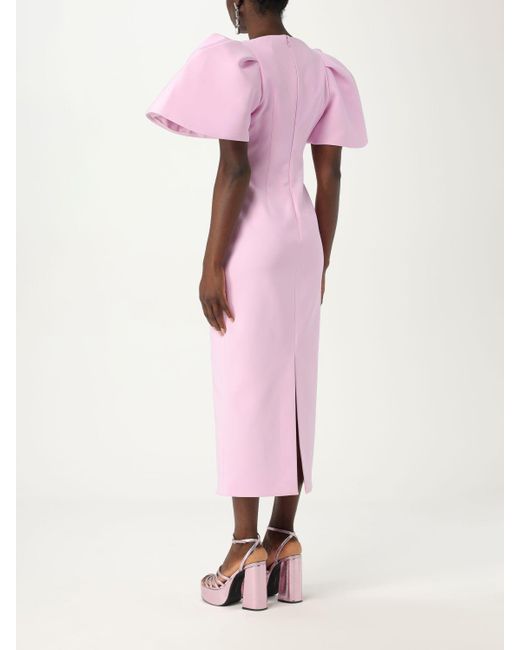 Solace London Pink Lora Crepe Midi Dress