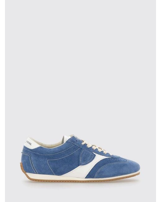 Philippe Model Blue Planche Lace-Up Logo Sneakers