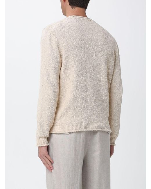 Lardini White Cotton Crew Neck Pullover for men