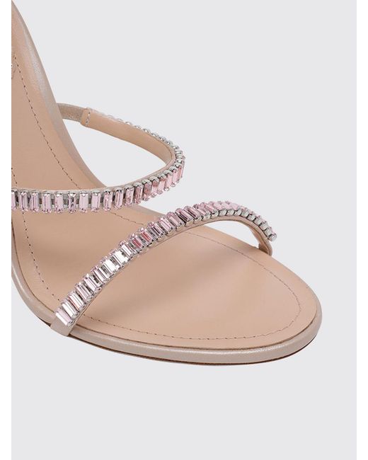 Rene Caovilla Multicolor Cleo Sparks Laminated Nappa Sandals With Baguette Rhinestones