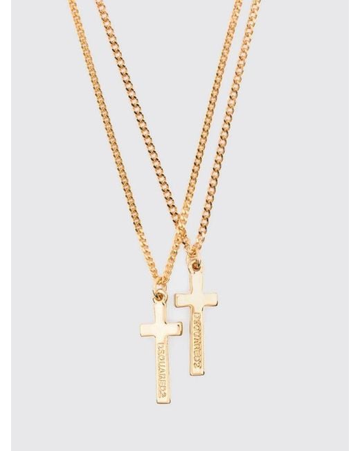 DSquared² White Jesus Brass Necklace for men