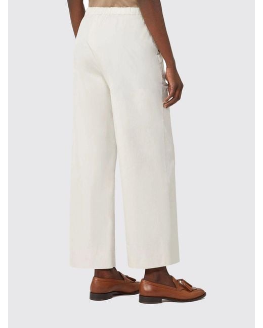 Max Mara White Cotton Wide-Leg Trousers