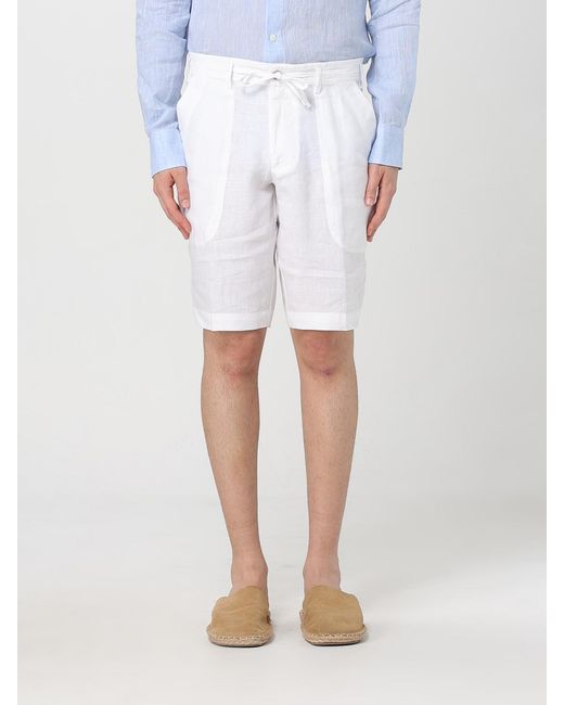 Kampos White Linen Chino Shorts for men