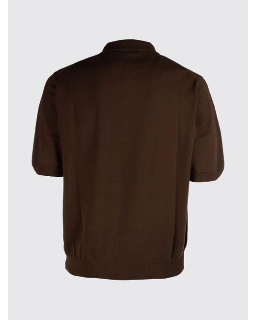 Zanone Brown Cotton Knit Polo Shirt for men