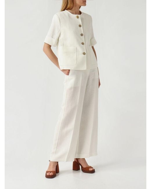 Maliparmi White Linen Blend Jacket