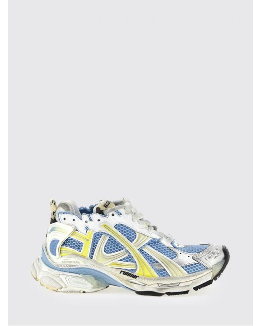 Balenciaga White Runner Mesh And Rubber Sneakers