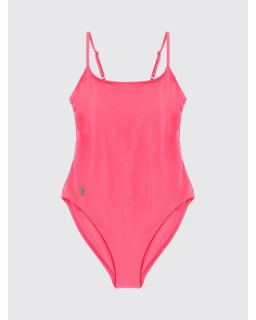 Polo Ralph Lauren Pink Recycled Stretch Nylon One-Piece Swimsuit