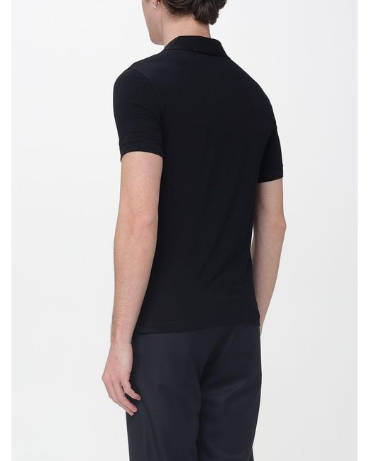 Giorgio Armani Black Viscose Polo Shirt for men