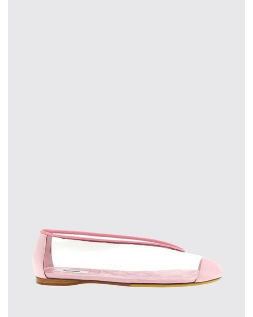 Moschino Couture Pink Pvc And Satin Ballet Flats
