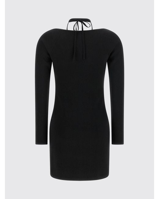 Elisabetta Franchi Black Long-Sleeve Jersey Mini Sheath Dress