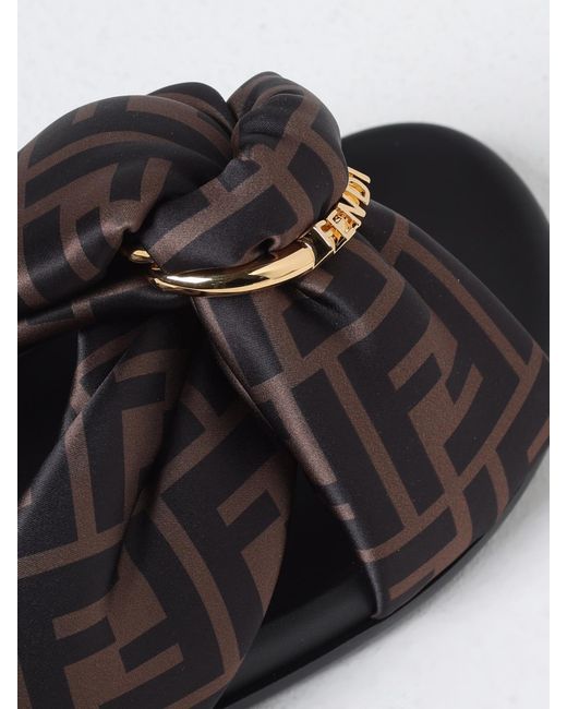 Fendi Multicolor Feel Padded Satin Sandal With All Over Ff Monogram